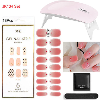 Gel Nail Wraps with UV Lamp Set