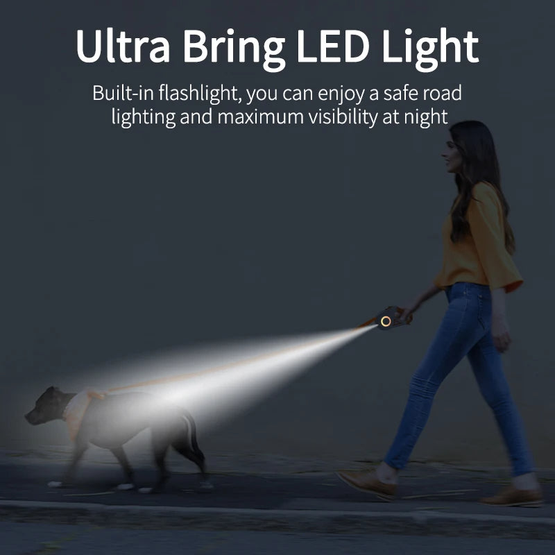 Automatic Retractable Luminous Dog Walking Lead